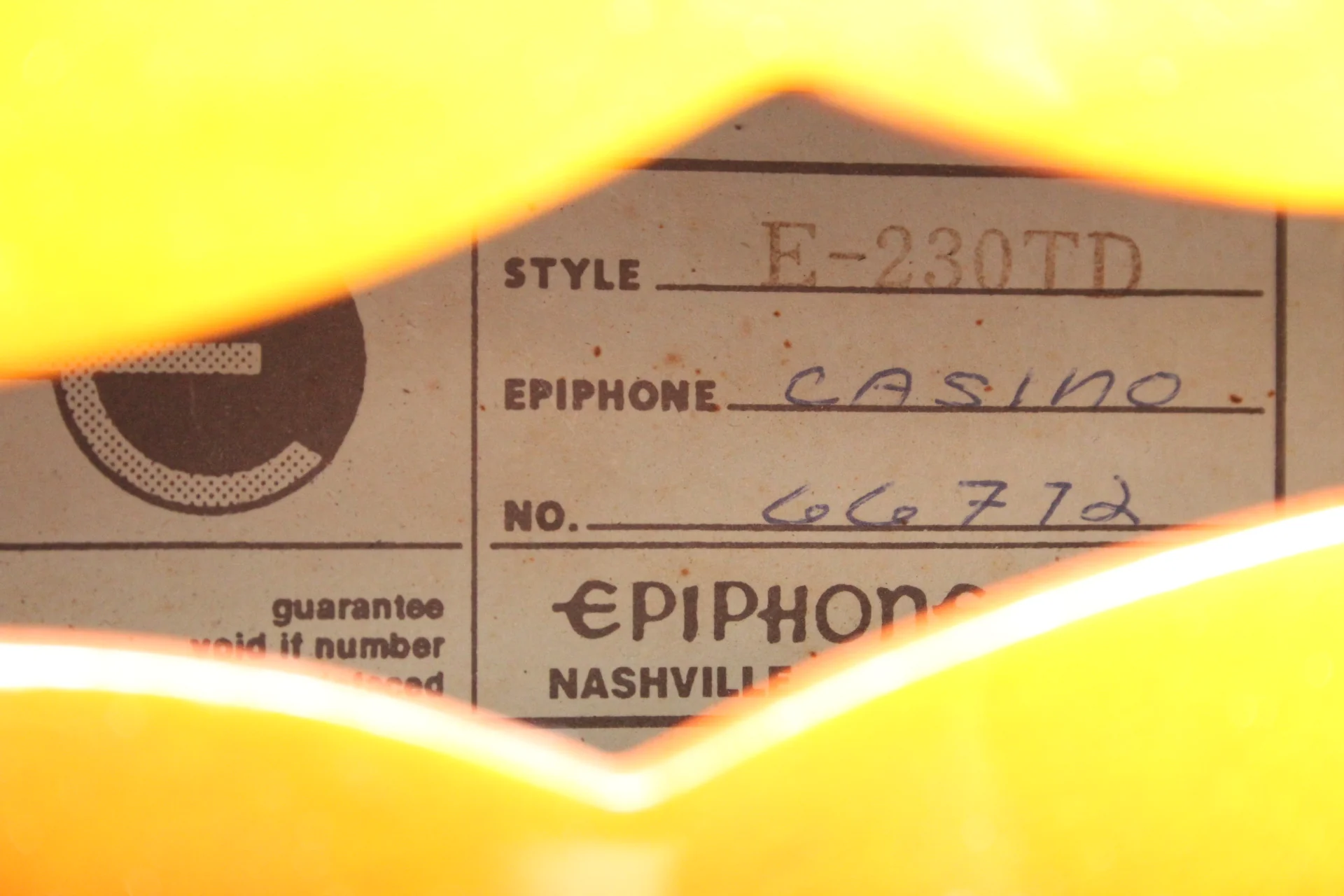 1996 Epiphone Casino 1964 E-230TD sunburst - Image 11