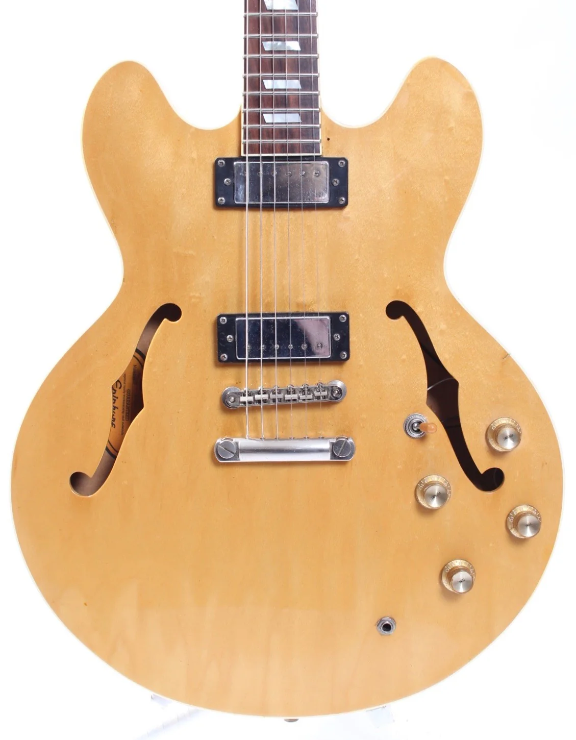 1996 Epiphone Riviera Mini-Humbuckers natural blonde - Image 2