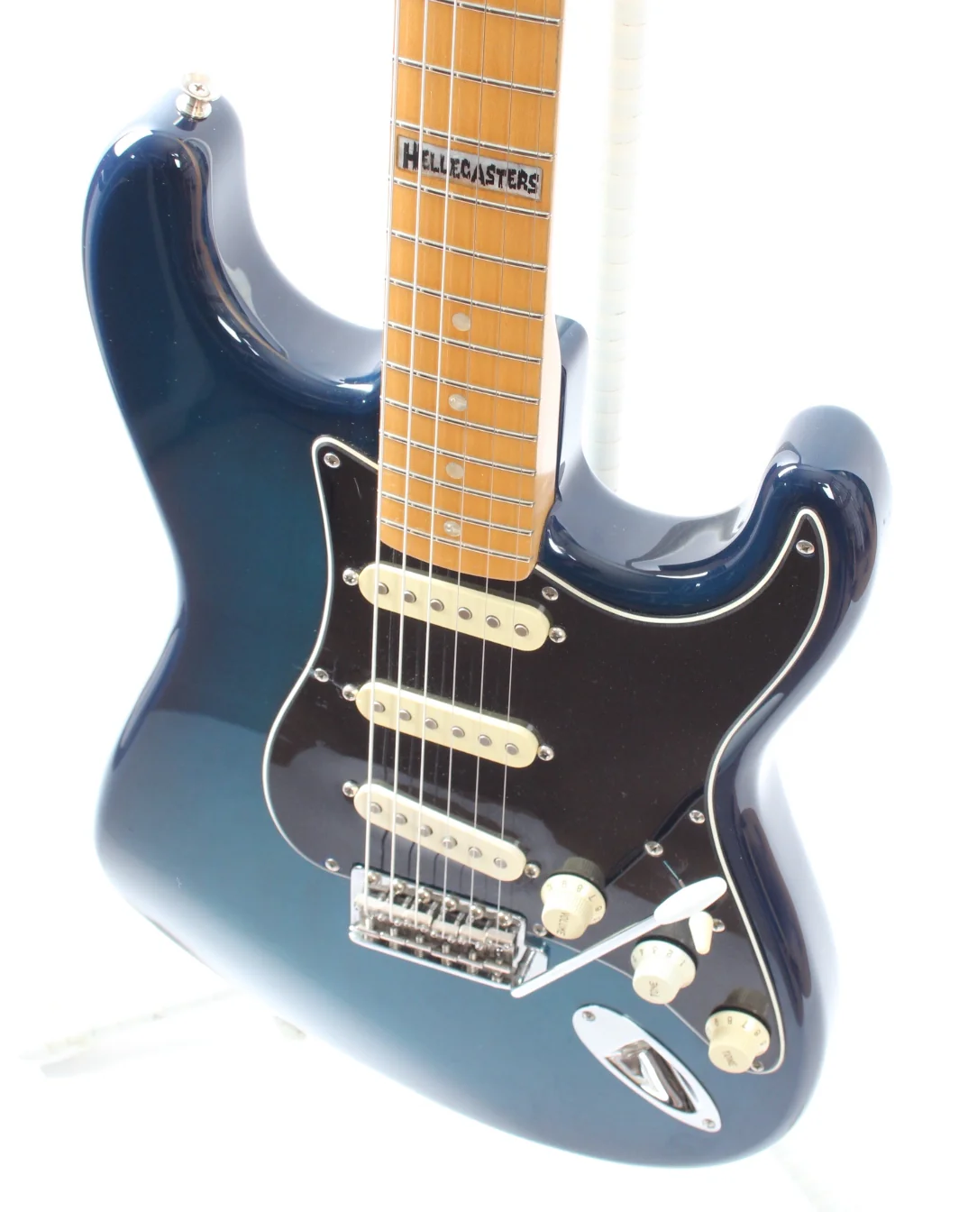 1997 Fender Hellecasters Limited Edition Jerry Donahue Stratocaster sapphire blue transparent - Image 3
