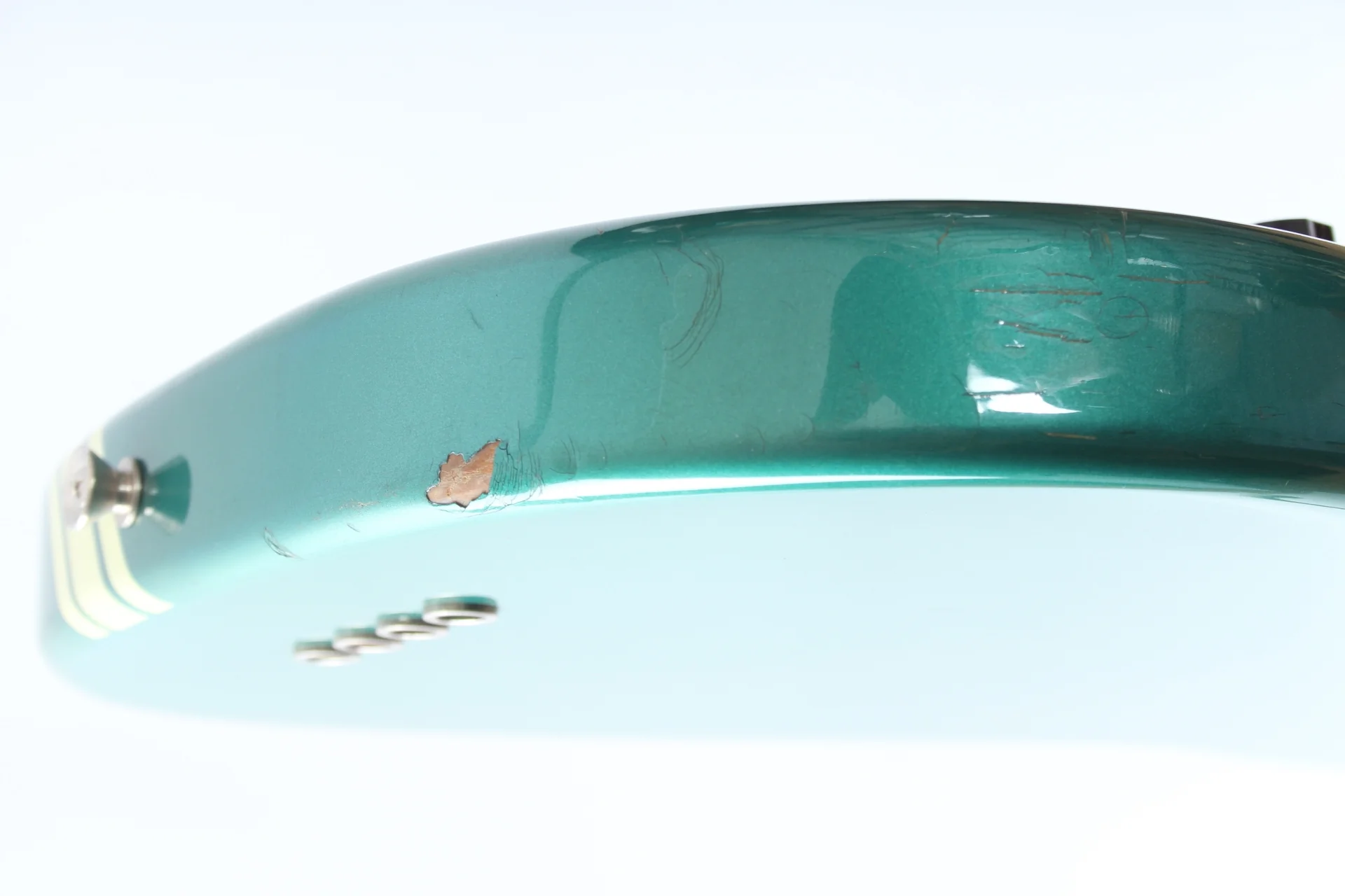 1997 Fender Mustang Bass competition ocean turquoise metallic - Image 13