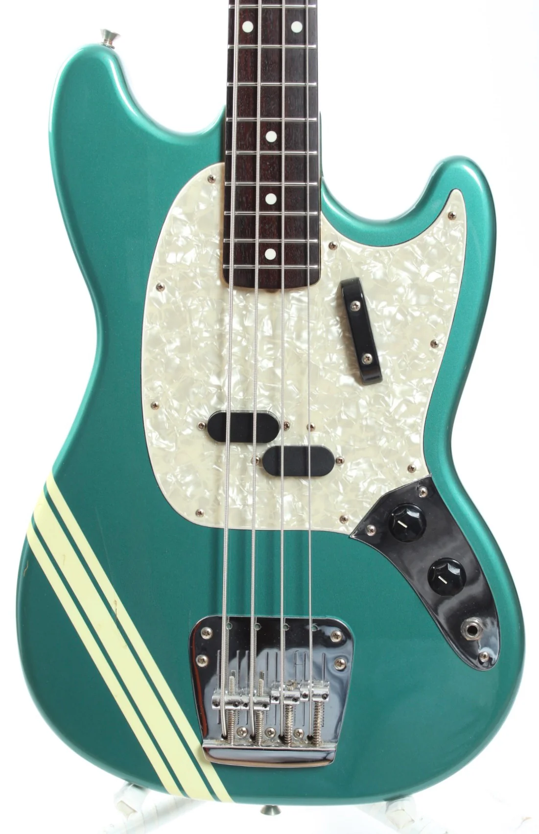 1997 Fender Mustang Bass competition ocean turquoise metallic - Image 2