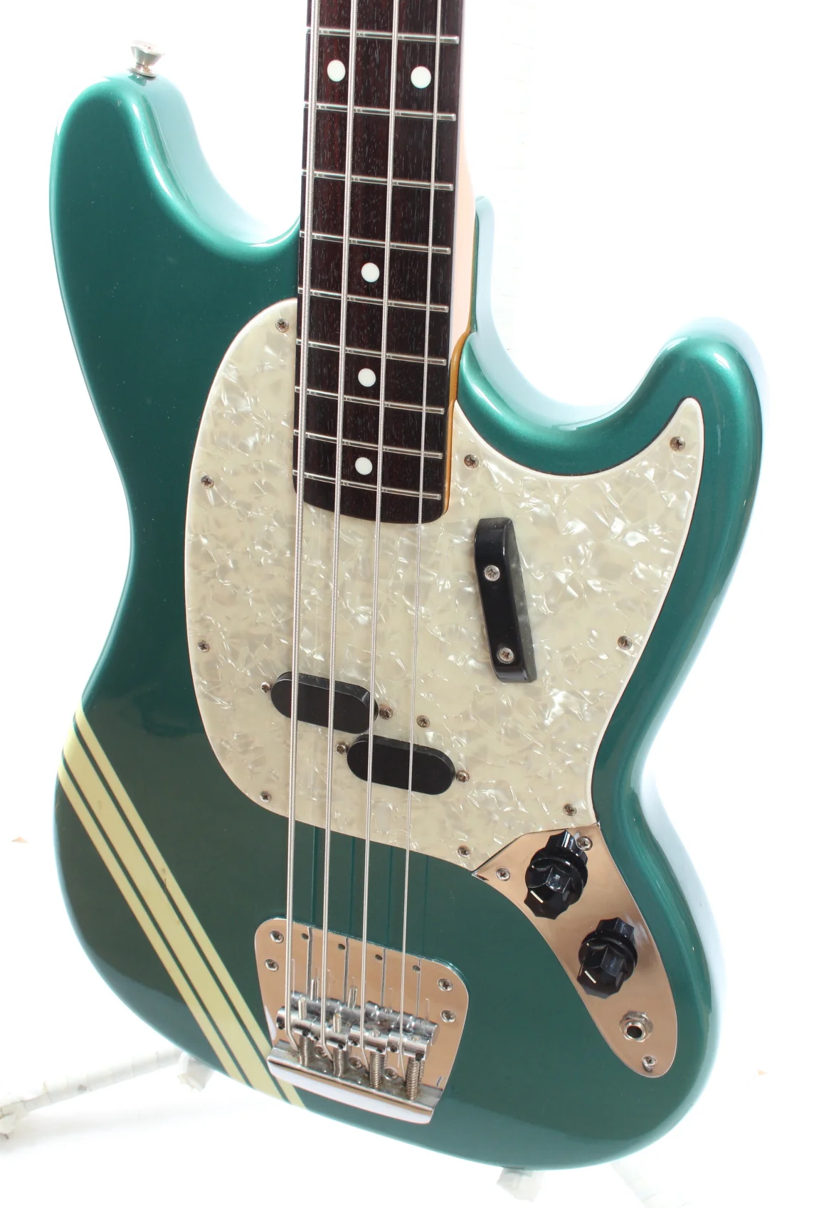 1997 Fender Mustang Bass competition ocean turquoise metallic - Image 3