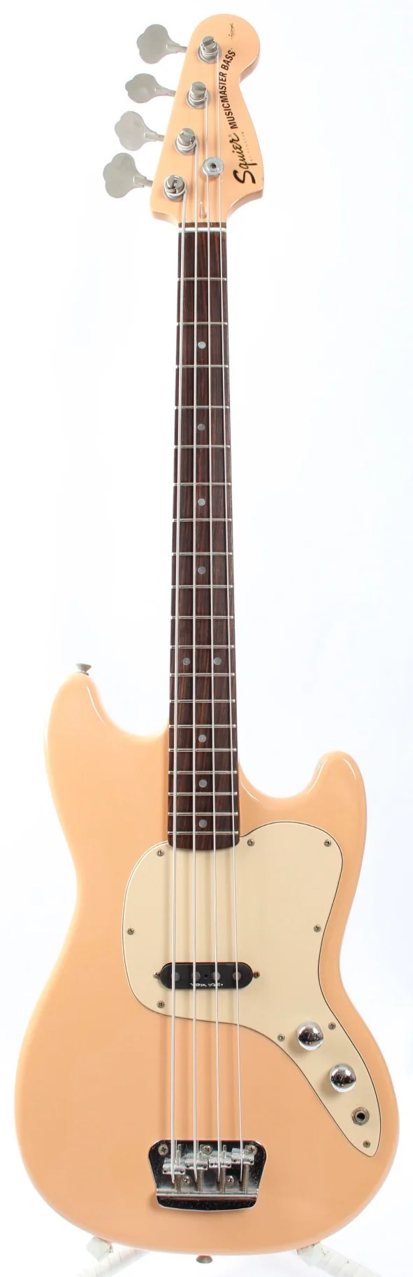 1997 Squier Musicmaster Bass shell pink