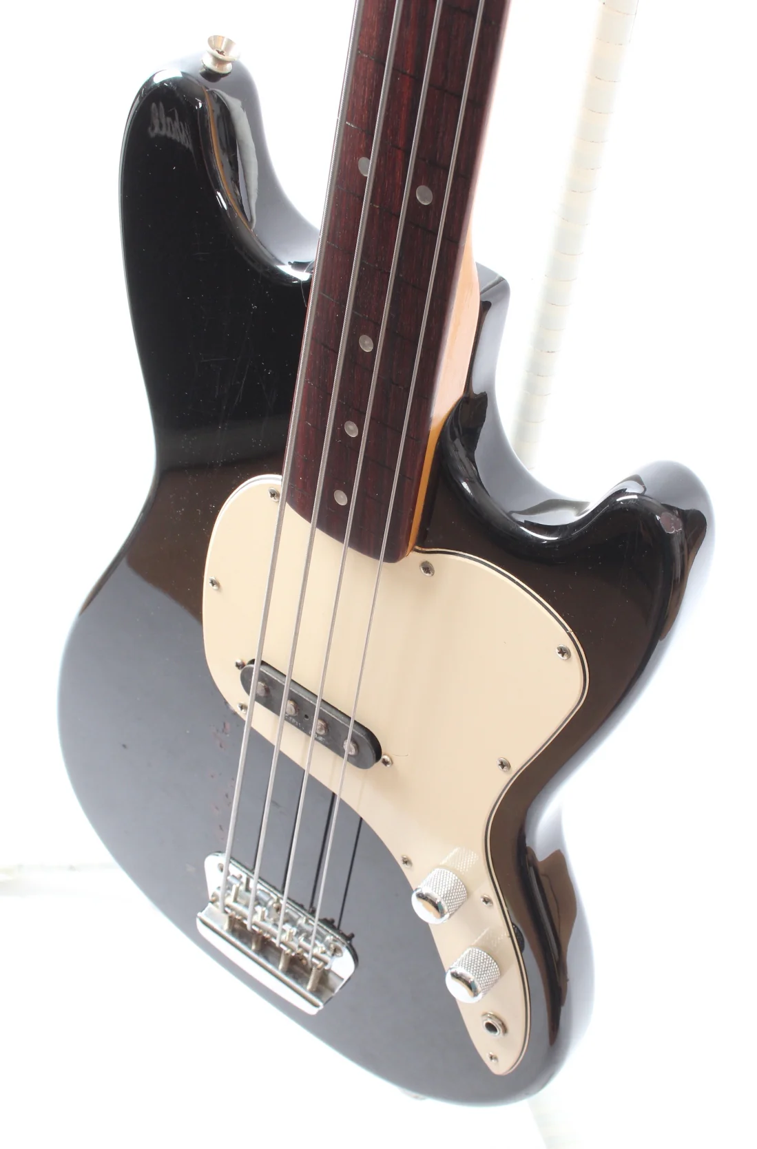 1997 Squier Musicmaster Bass Vista Series fretless black - Image 3