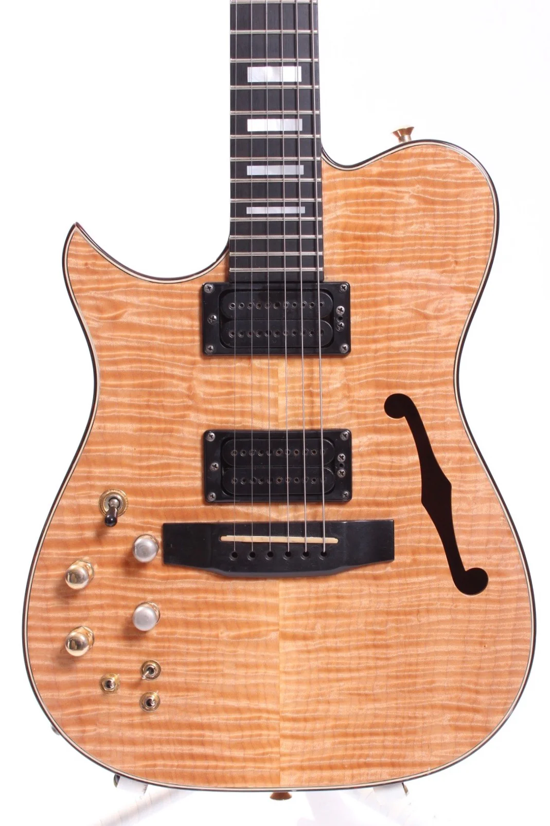 1998 Carvin AE185 flametop lefty natural - Image 2