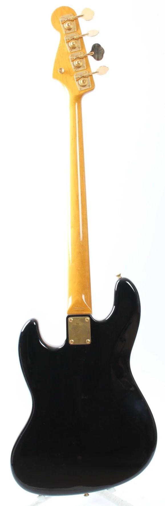 1998 Fender Jazz Bass 62 Reissue black matching headstock gold hardware - Image 6