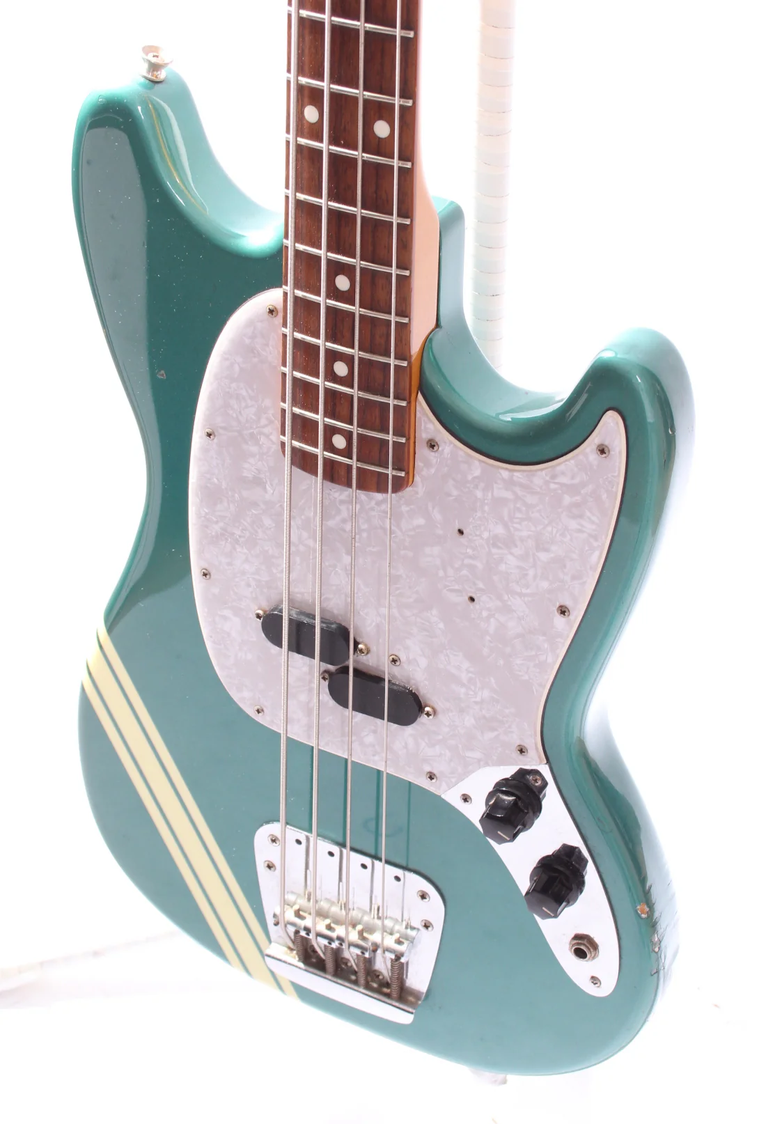 1998 Fender Mustang Bass competition ocean turquoise metallic - Image 3