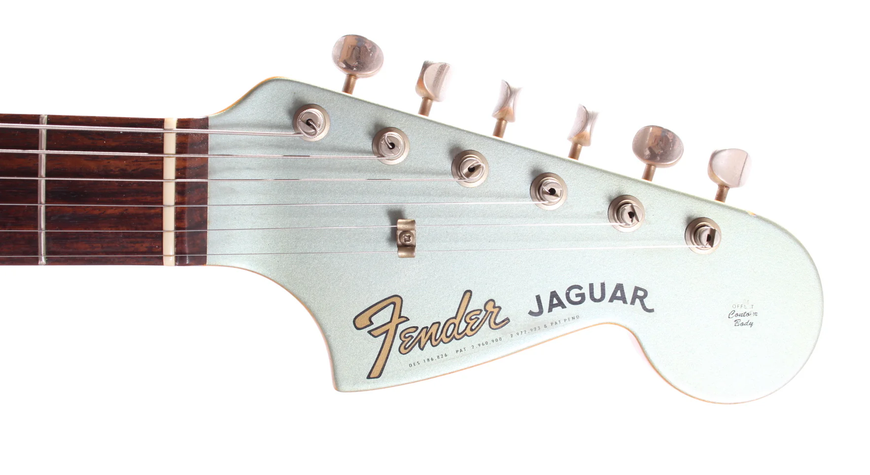 1999 Fender Jaguar American Vintage 62 Reissue matching headstock ice blue metallic - Image 5