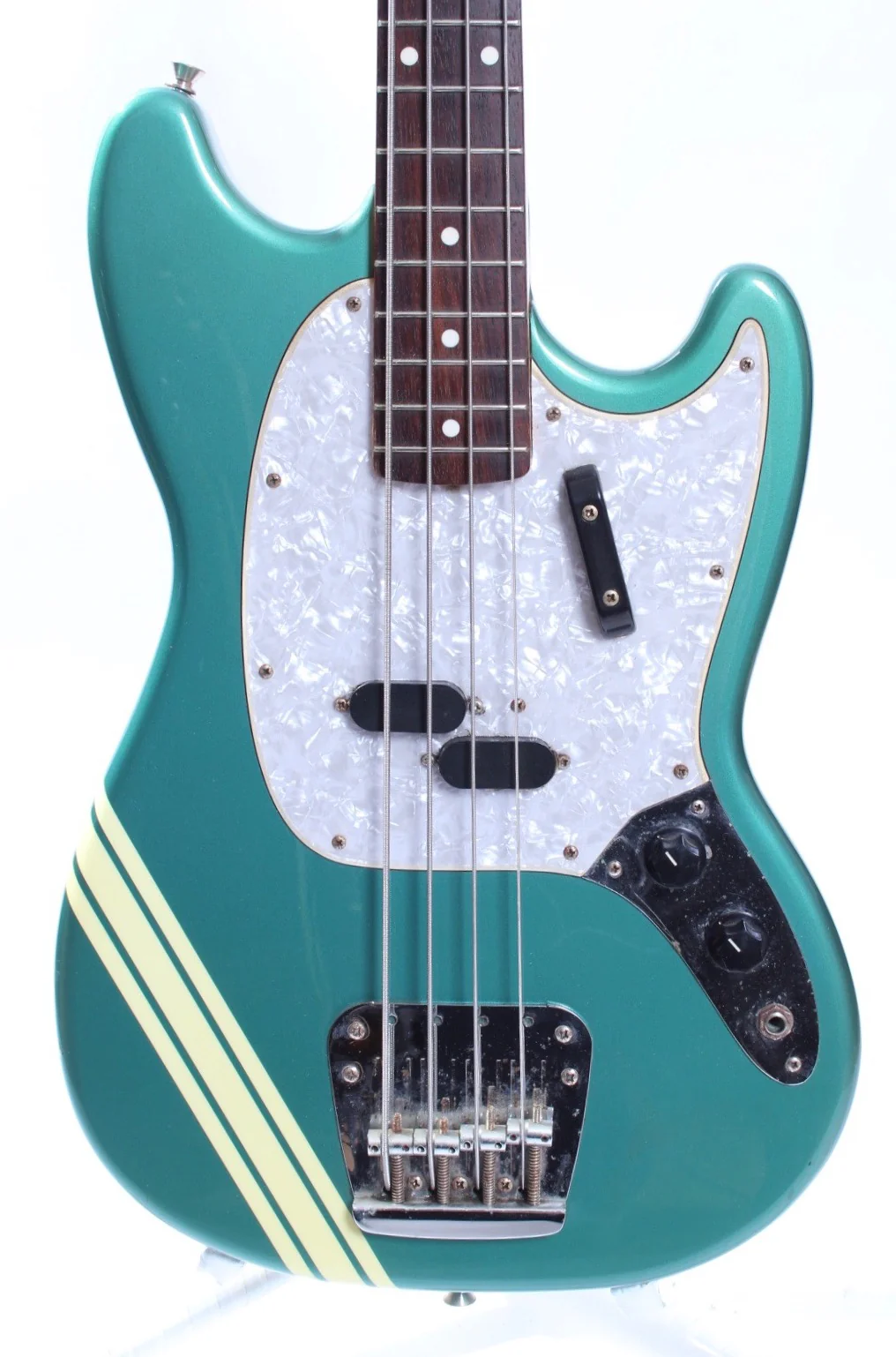 1999 Fender Mustang Bass, competition ocean turquoise metallic - Image 2