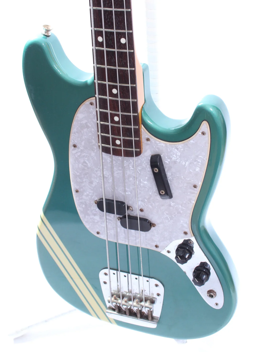 1999 Fender Mustang Bass, competition ocean turquoise metallic - Image 3