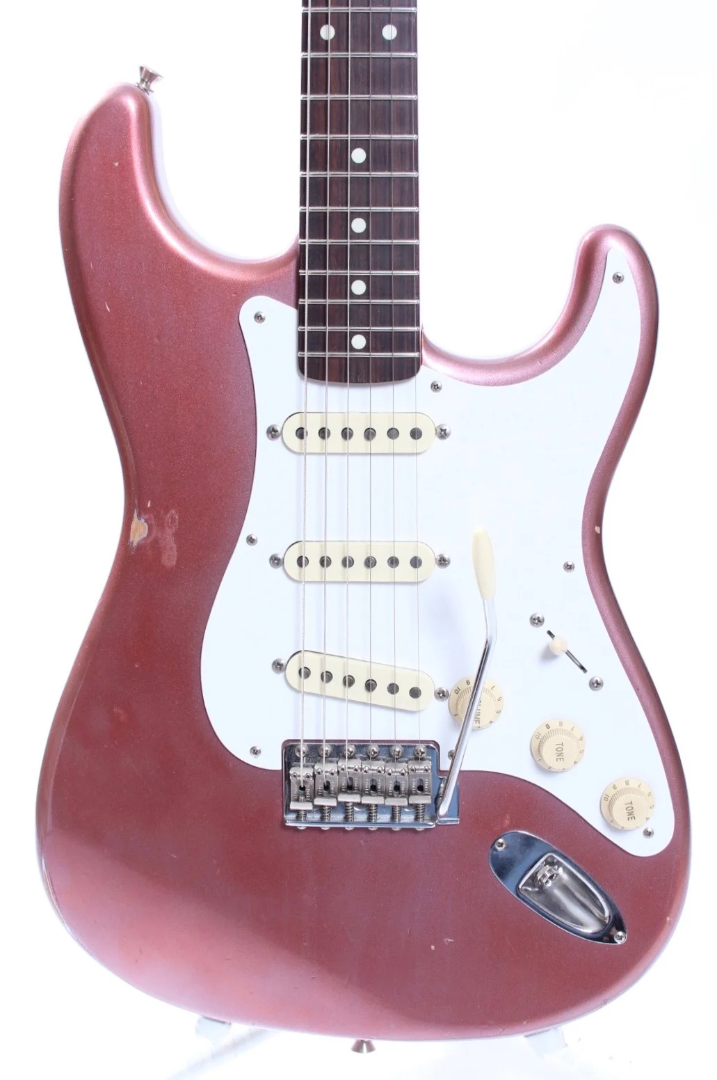 1999 Fender Stratocaster 62 Reissue nitro burgundy mist metallic - Image 2