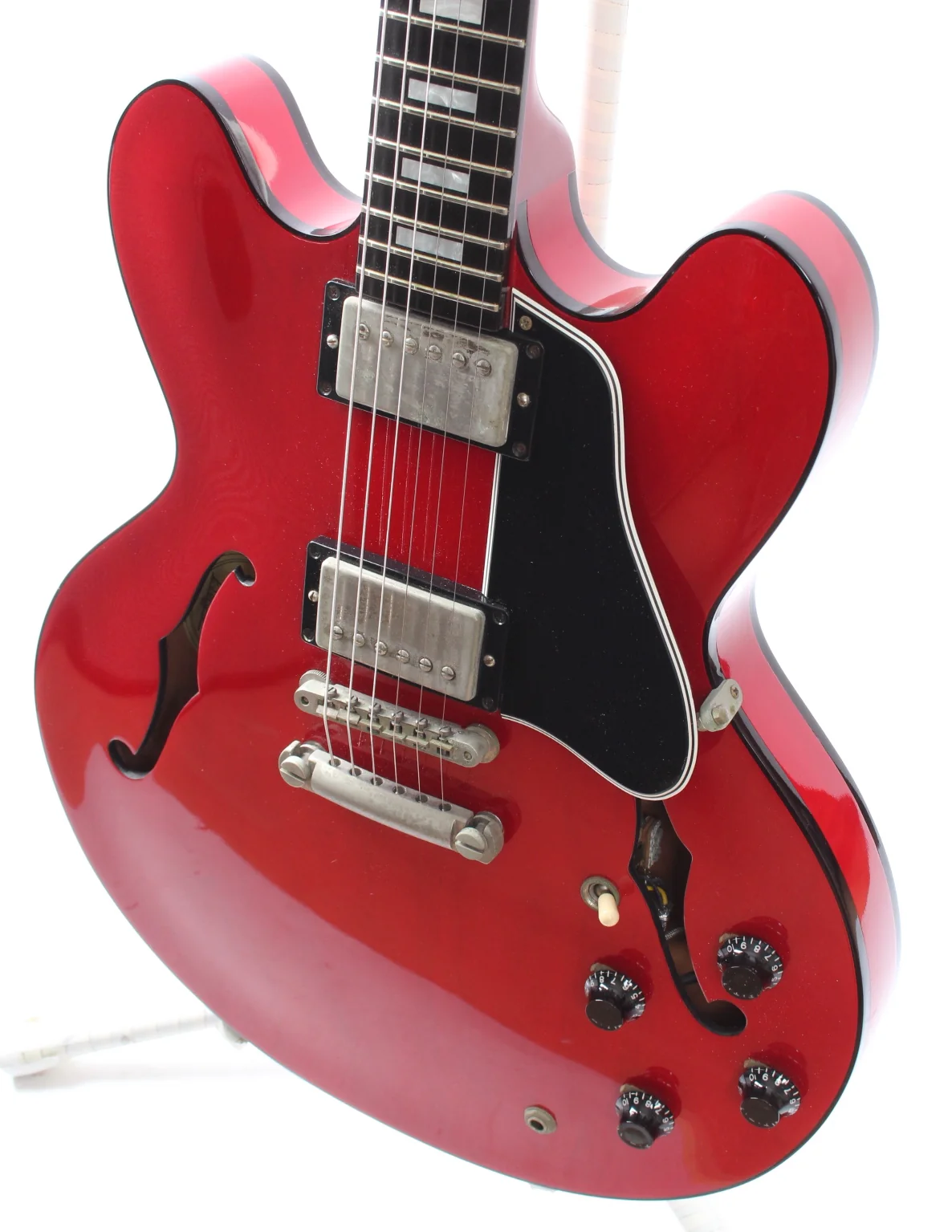 2000 Gibson ES-335 black binding ebony fretboard cherry red - Image 3