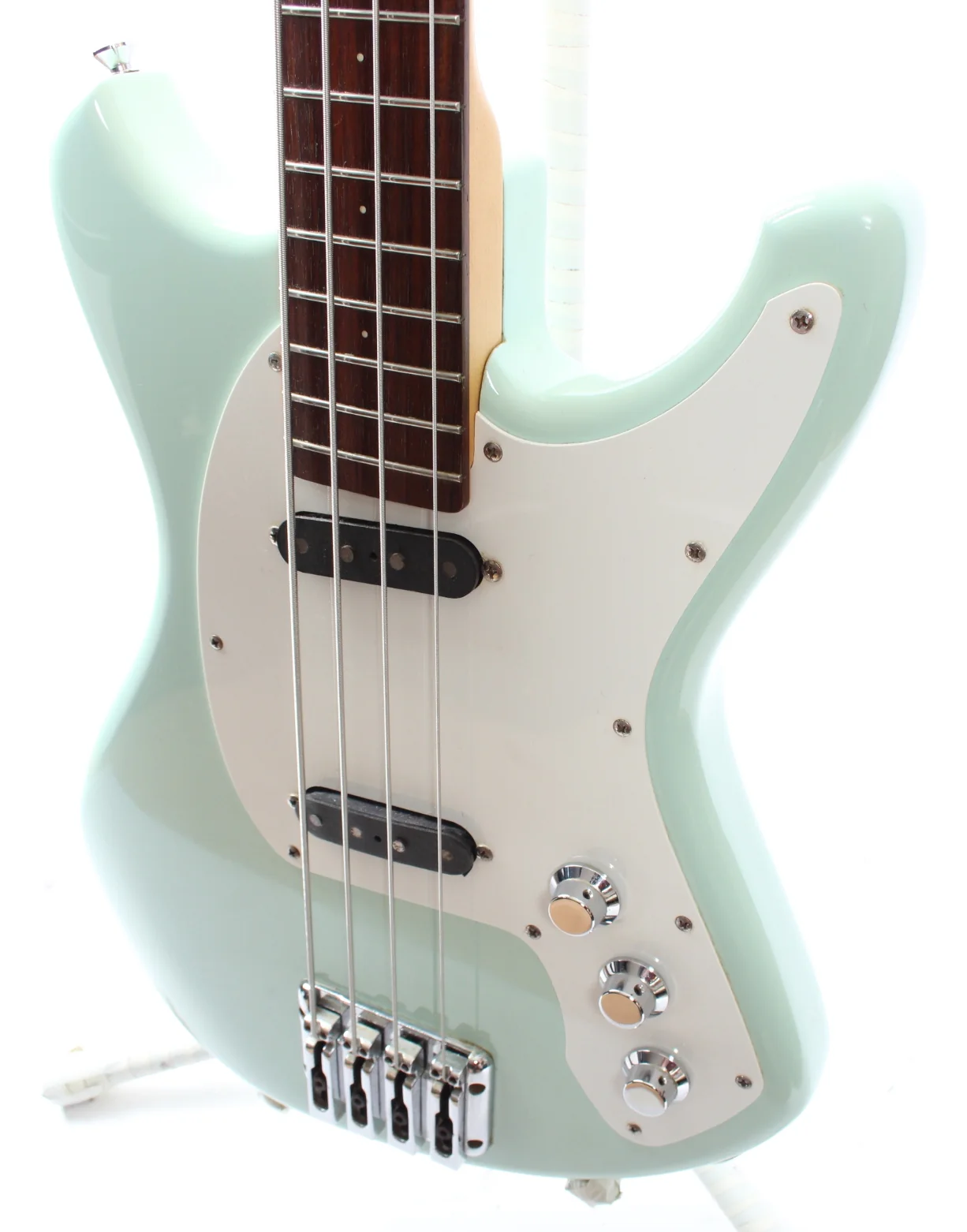 2003 Bacchus BJ Junior Series medium scale bass sonic blue - Image 3