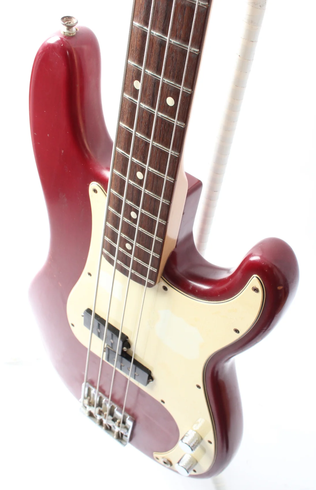 2007 Fender Precision Bass Highway One crimson red transparent - Image 3
