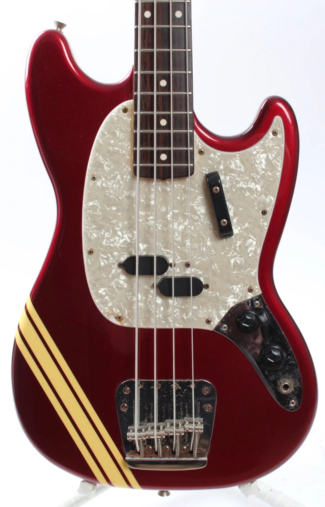 2008 Fender Mustang Bass competition red - Image 2