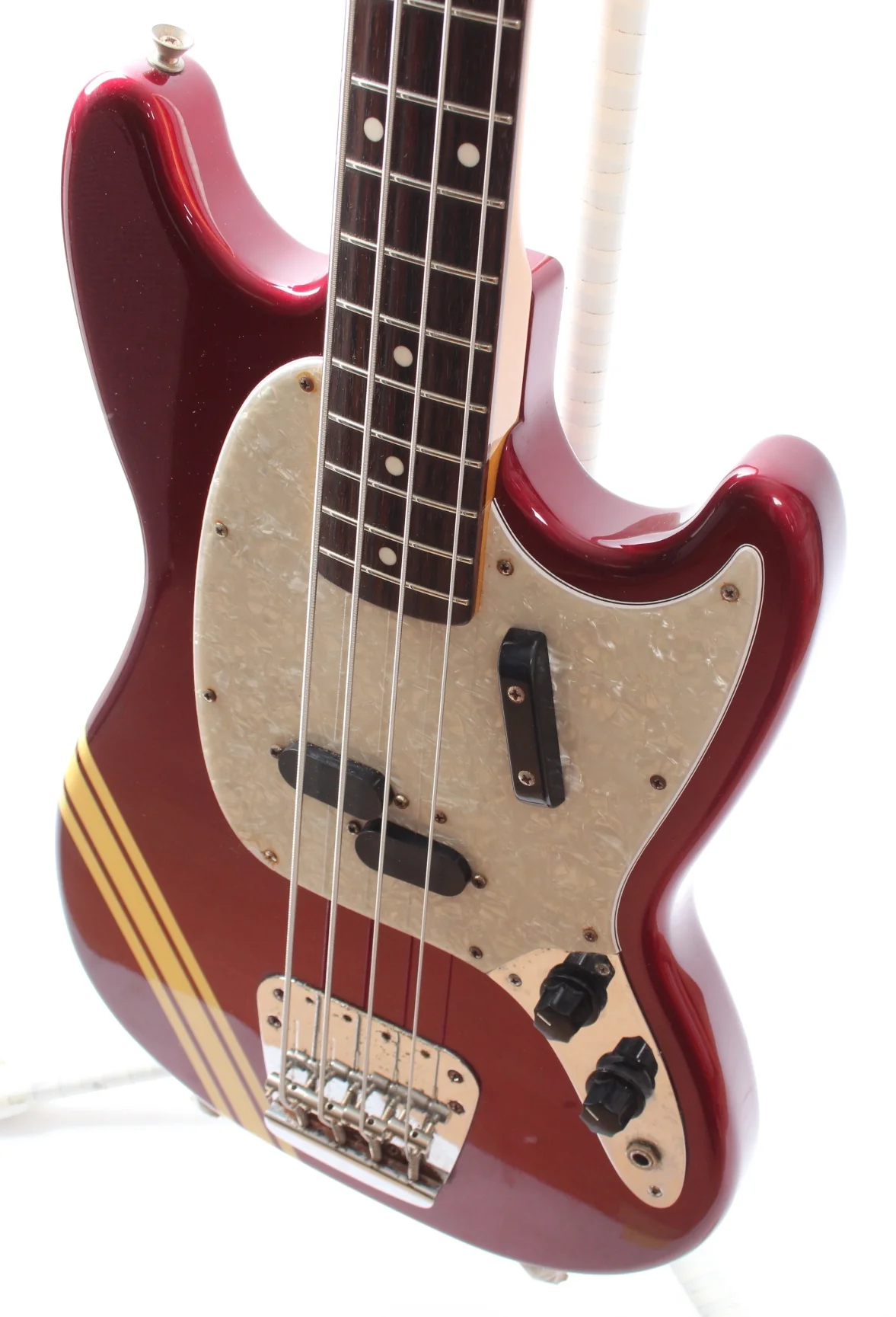 2008 Fender Mustang Bass competition red - Image 3