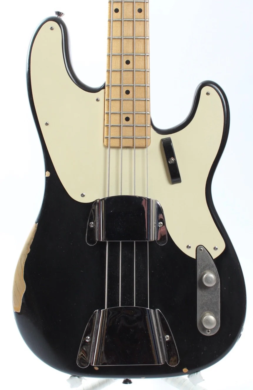 2009 Fender 1955 Precision Bass Custom Shop NOS Relic black - Image 2