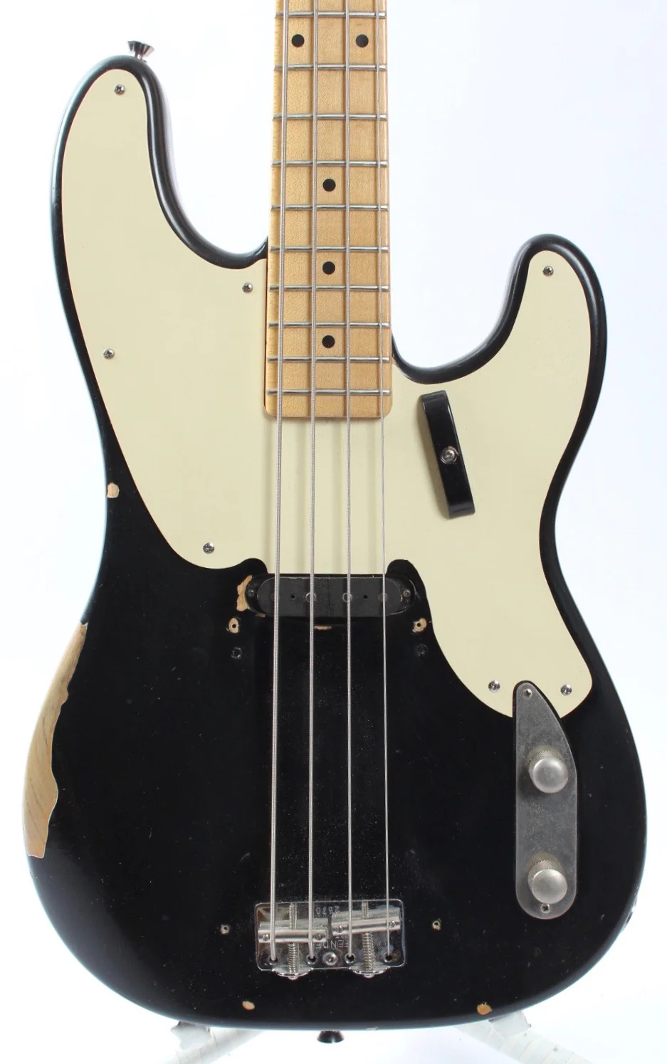 2009 Fender 1955 Precision Bass Custom Shop NOS Relic black - Image 4