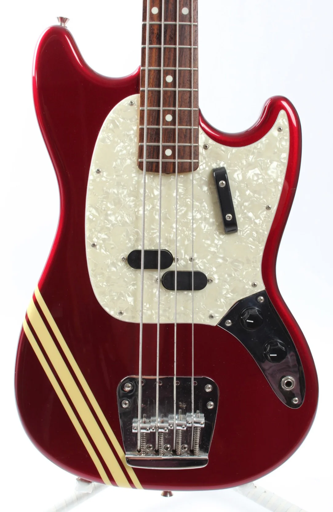 2011 Fender Mustang Bass competition candy apple red - Image 2