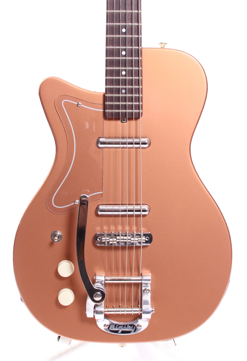 2011 Jerry Jones Singlecut Baritone Bigsby lefty copper - Image 2