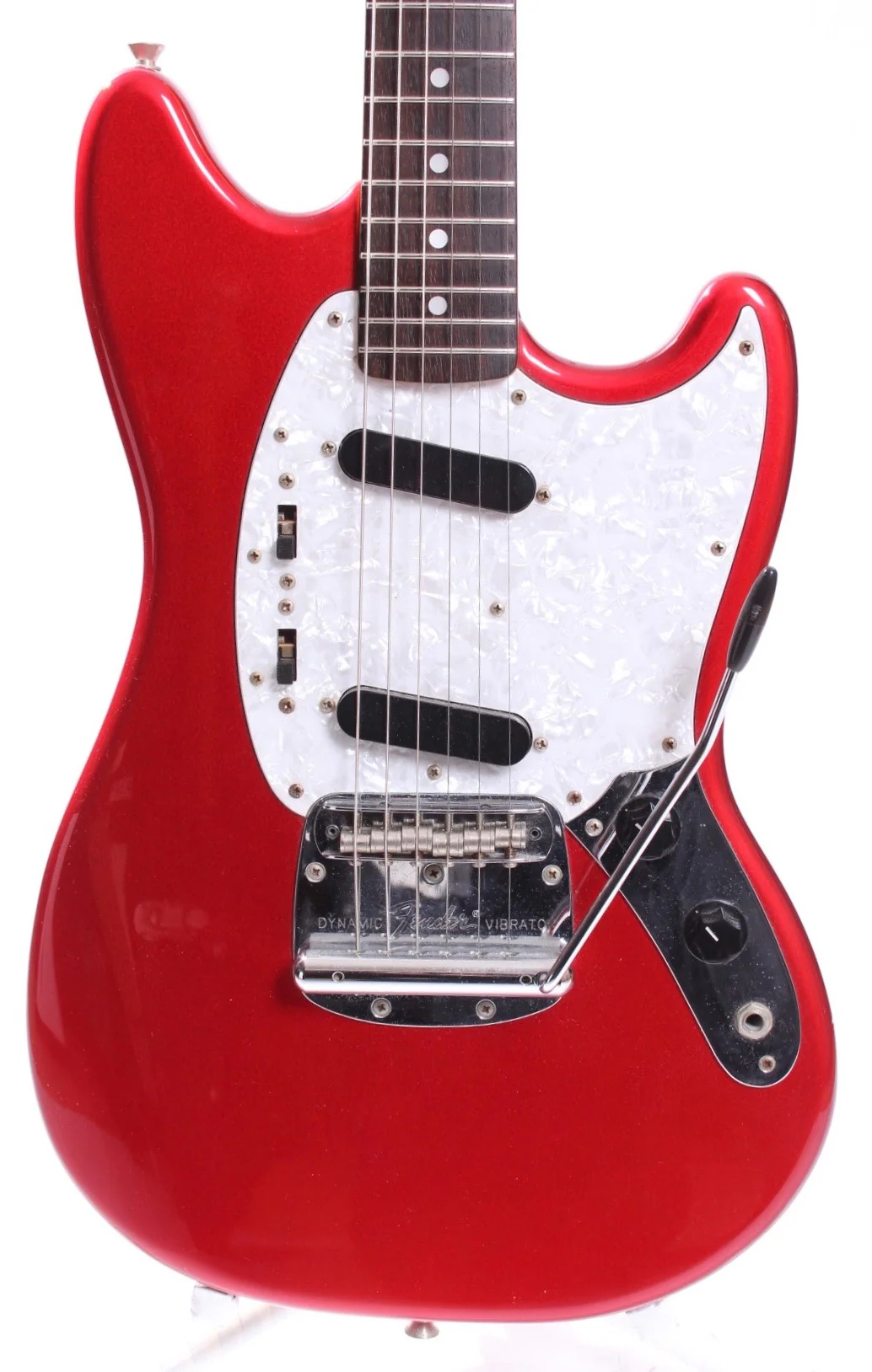 2012 Fender Mustang 69 Reissue matching headstock candy apple red - Image 2