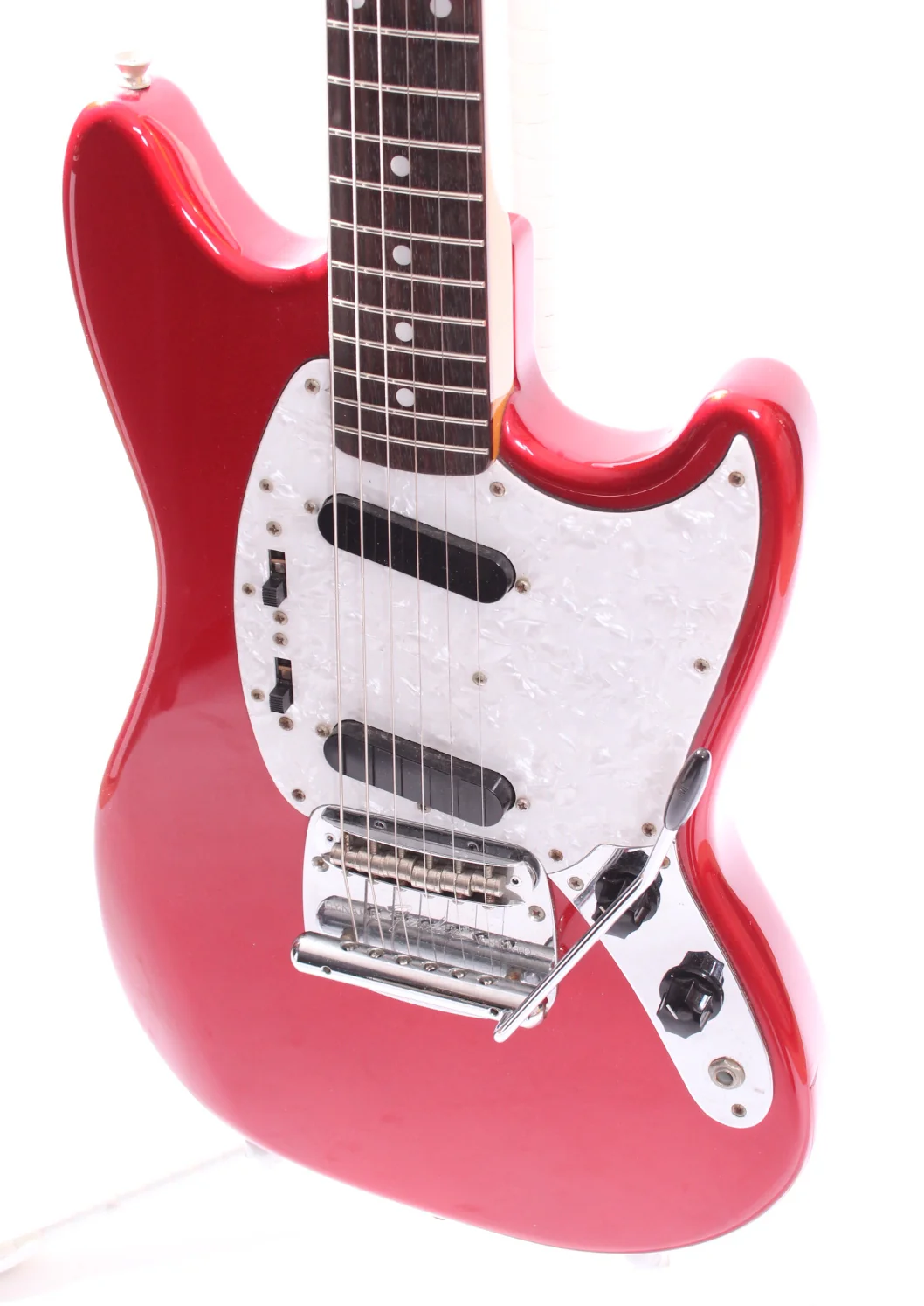 2012 Fender Mustang 69 Reissue matching headstock candy apple red - Image 3