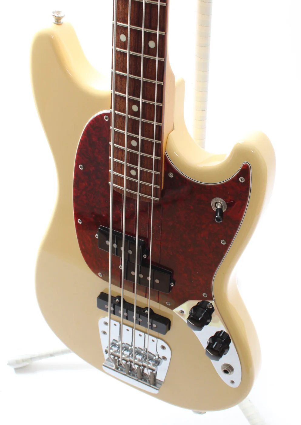 2019 Fender Mustang Bass Hybrid PJ vintage white - Image 3