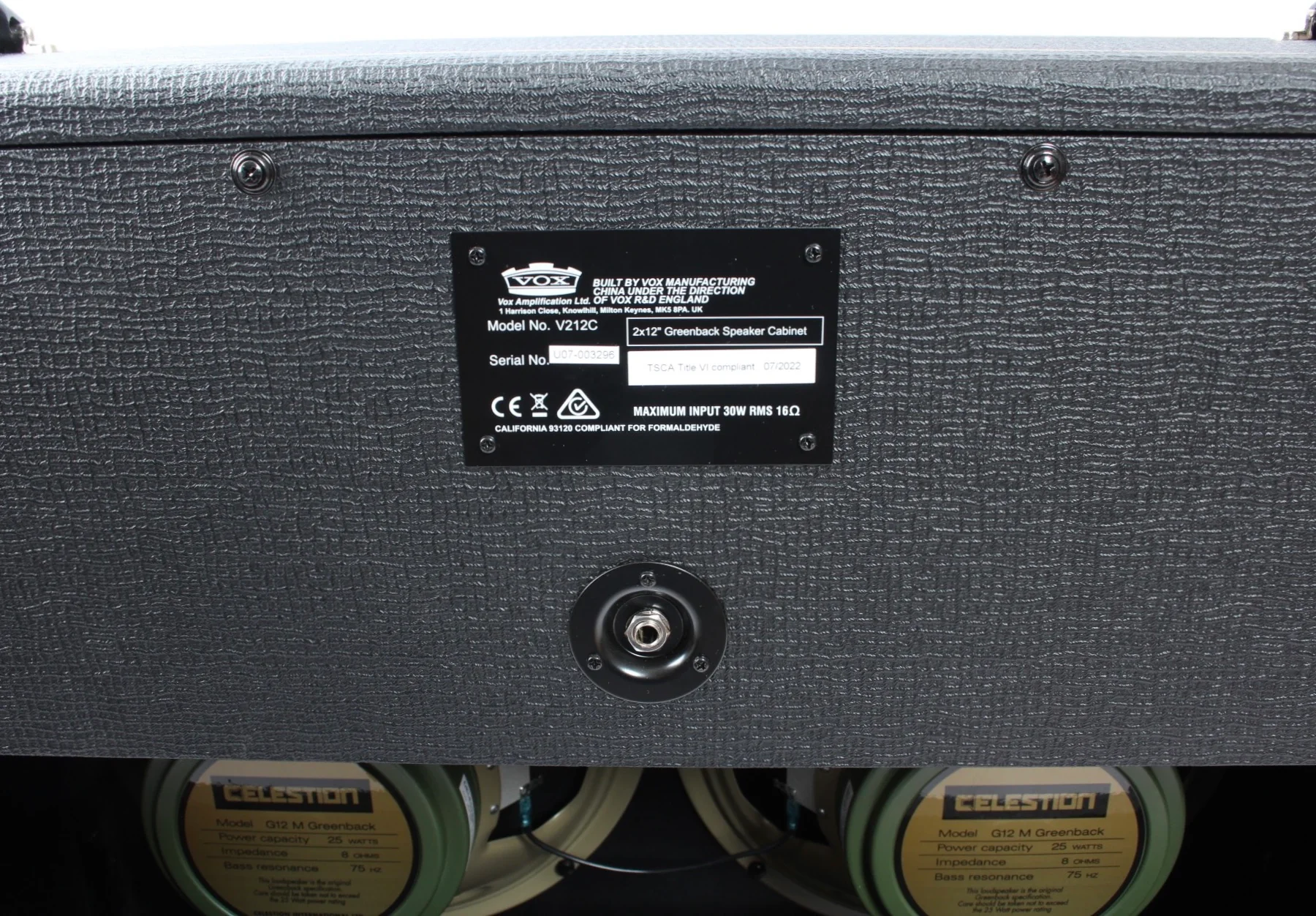 2022 Vox V212C 2x12" Greenback Speaker Cabinet - Image 5