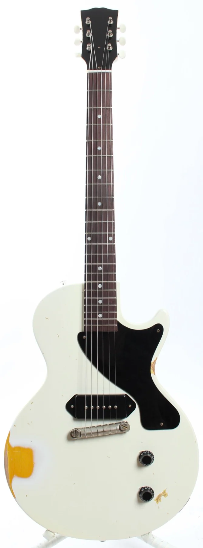 2023 Custom Les Paul Junior polaris white over tv yellow