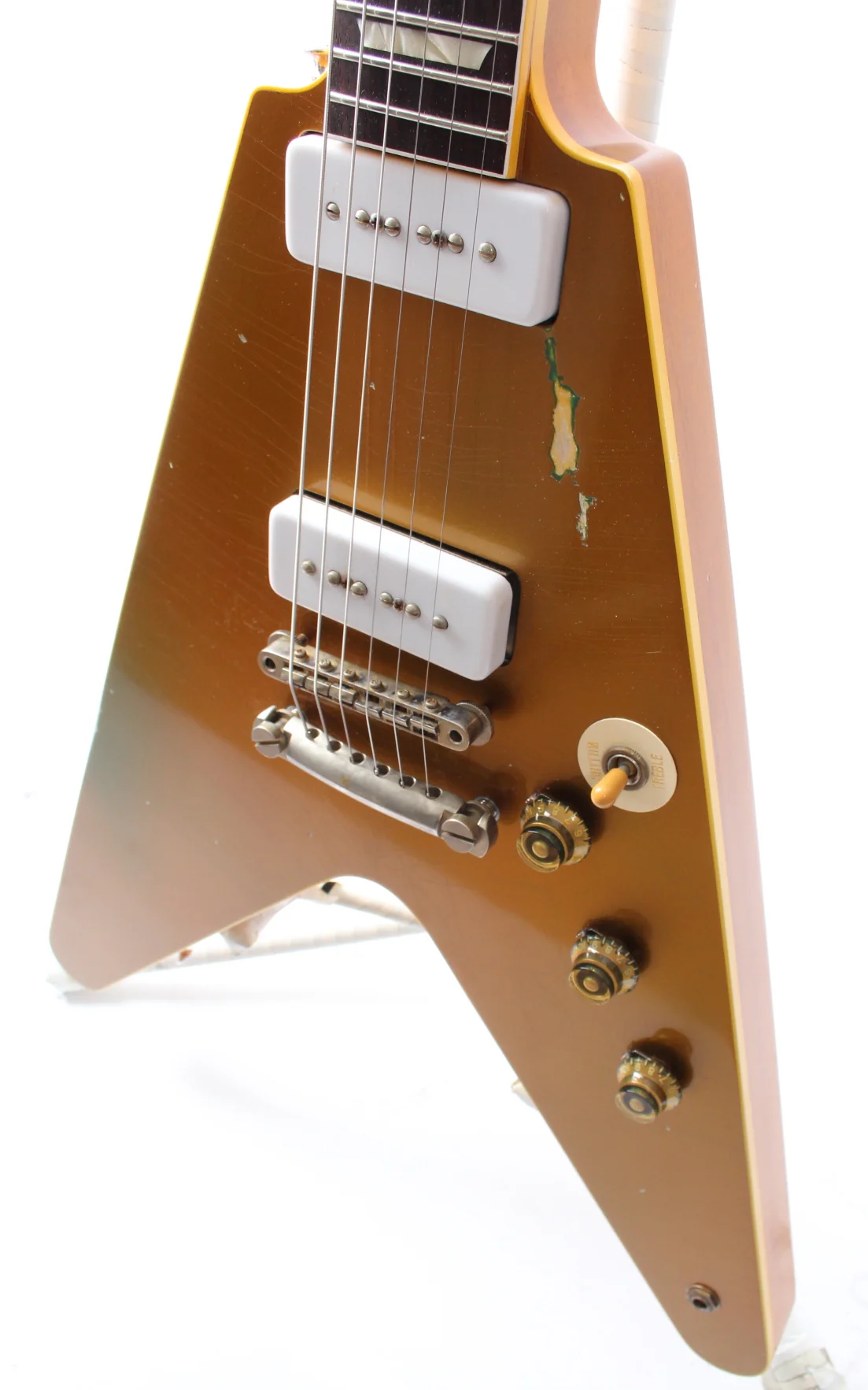 2024 Custom Flying V P-90 goldtop - Image 3