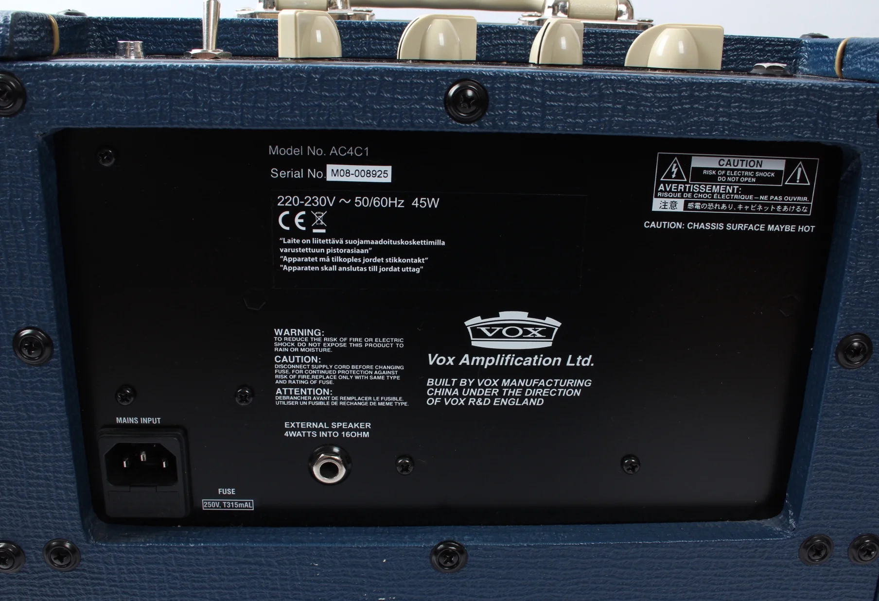Ca. 2008 Vox AC4C1 blue - Image 5
