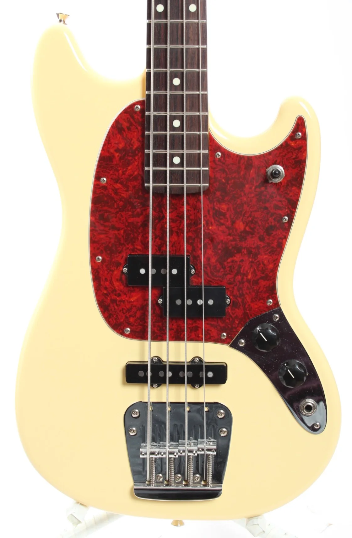 2019 Fender Mustang Bass Hybrid vintage white - Image 2