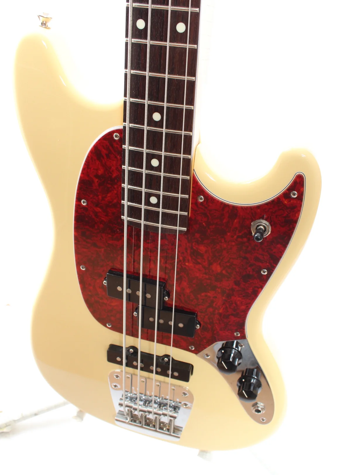 2019 Fender Mustang Bass Hybrid vintage white - Image 3